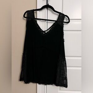 POL V Neck Cross Back Sleeveless Top